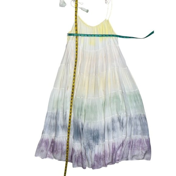 Storia Pastel Tie-Dye Tiered Maxi Dress NWT Medium | Resort Boho Flowing - Picture 12 of 13